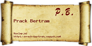 Prack Bertram névjegykártya